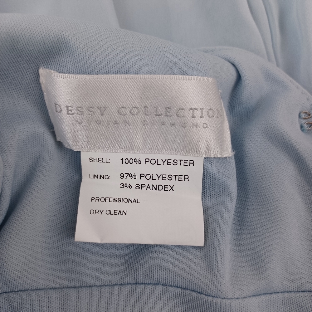 Dessy Collection Draped Chiffon Bridesmaid Maxi Dress Size 6 In Mist Style 2894 - Picture 5 of 16
